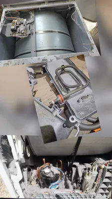 Secarropas desarmado, con la resistencia afuera.