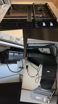 Campana desarmada, con el motor separado de su caja.