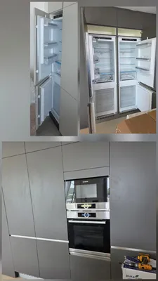 Heladera panelable, integrada al mueble de la cocina.