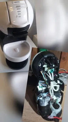 Los Pequeños Electrodomésticos también: cafetera de cápsulas abierta en el taller.